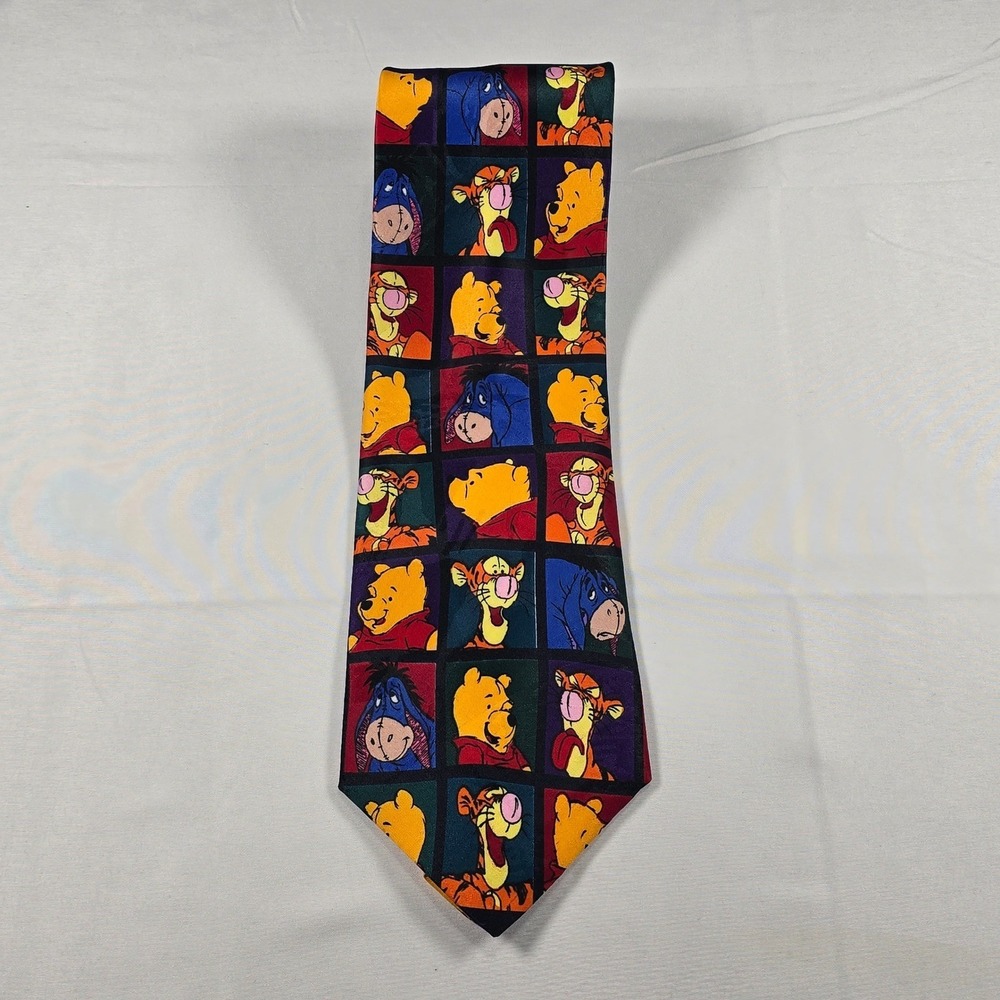Vintage Disney Winnie the Pooh Tigger Eeyore Silk Tie Disney Collectible